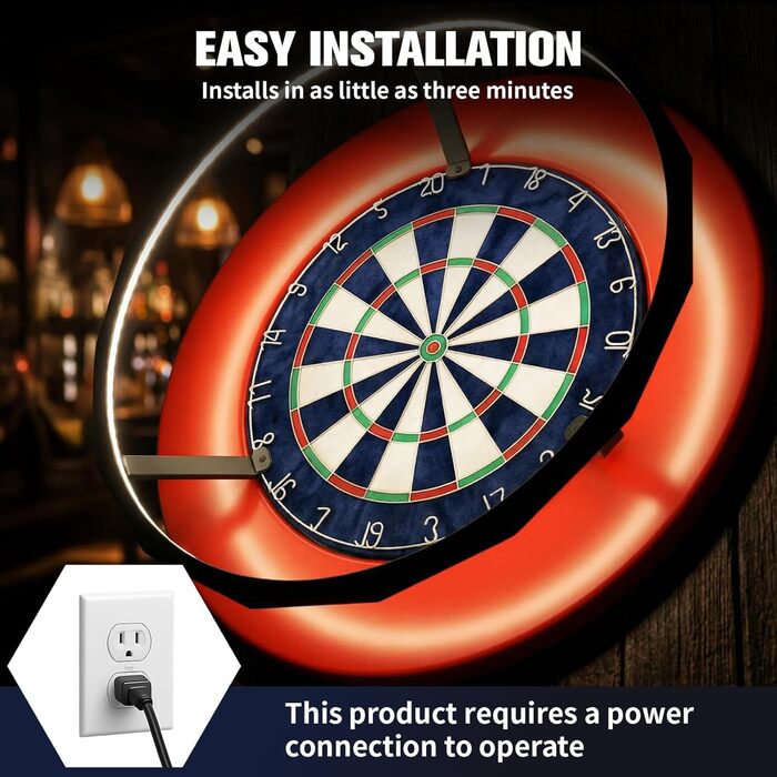 Підсвічування мішень для дартсу - світлодіодне освітлення на 360, система підсвічування мішень для дартсу, підходить для 18-дюймових мішень для дартсу