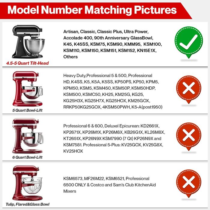 Аксесуари для плоскої мішалки Coolcook для блендерів Kitchenaid, 4,5-5 кварт для кухонного міксера Aid, аксесуари для мішалок Flexi для кухні