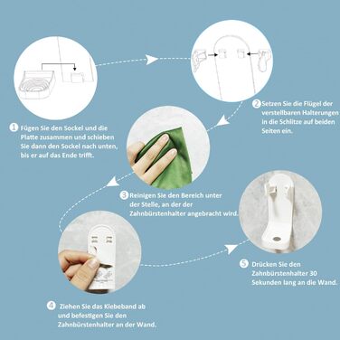 Електричний тримач для зубних щіток HOMMAND 2 Pack для настінного кріплення, міцний тримач для електричних зубних щіток, регульова