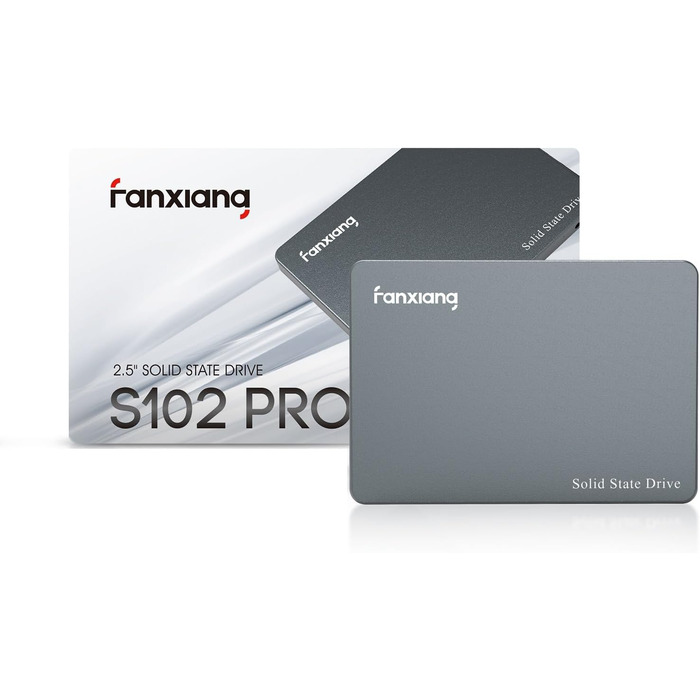 Внутрішній твердотільний накопичувач fanxiang S102 Pro 500 ГБ 2,5-дюймовий SSD, SATA III 6 Гбіт/с, до 570 МБ/с, SLC Cache, 3D NAND TLC, сумісний з ноутбуками та настільними ПК