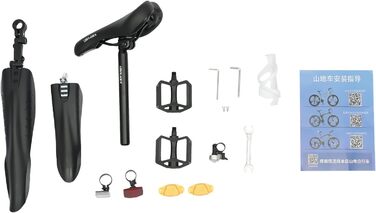 Дюймовий 21-швидкісний гірський велосипед унісекс складний велосипед з дисковими гальмами з вуглецевої сталі легкий складний велосипед з підвісною вилкою MTB комплект бризковиків чорний білий, 26-