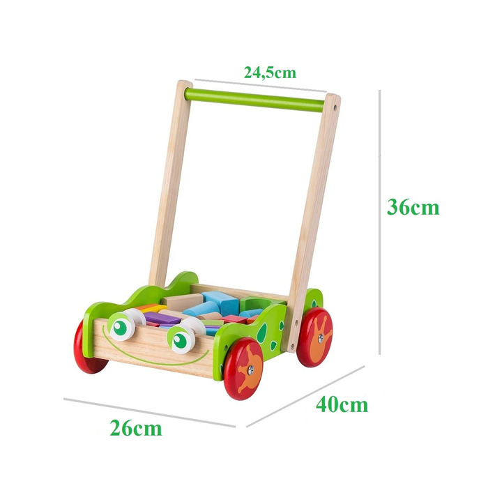 Дерев&39яні ходунки, дитячий помічник для ходьби, дерев&39яна тачка з будівельними блоками