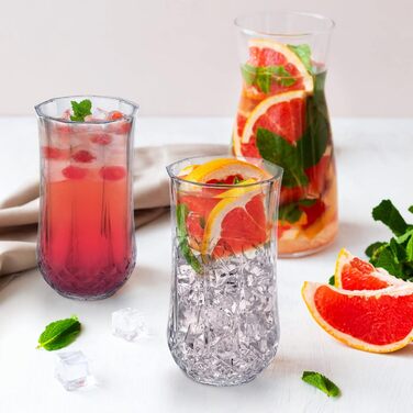 Пластикових склянок хайбол, 10 унцій / 280 мл небитка акрилова чашка для пиття прозора старомодна тумблер для води, для коктейлів