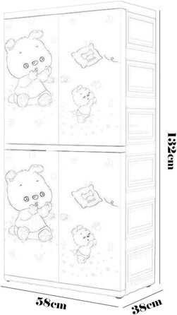 Кошики для зберігання CONGRUI дводверна шафа для зберігання для дому, вітальні, дитячої кімнати, з однією шухлядою, пластикова, ди