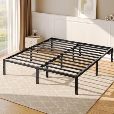 Каркас ліжка Rolanstar 180x200 см, двоспальне ліжко з функцією зберігання та міцними сталевими ламелями, легке складання, 31 см місця для зберігання під ліжком, металеве ліжко для спальні/гостьової кімнати 180 x 200 см