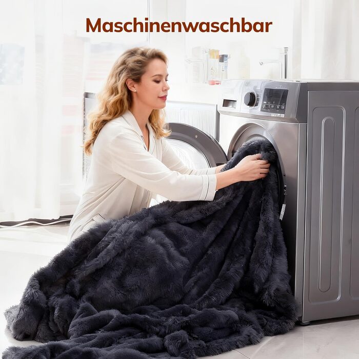 Електрична ковдра з підігрівом Keenstone, затишна зігрівальна ковдра, 9 температурних режимів, можна прати в пральній машині, з автоматичним вимкненням, антрацитово-сірий колір