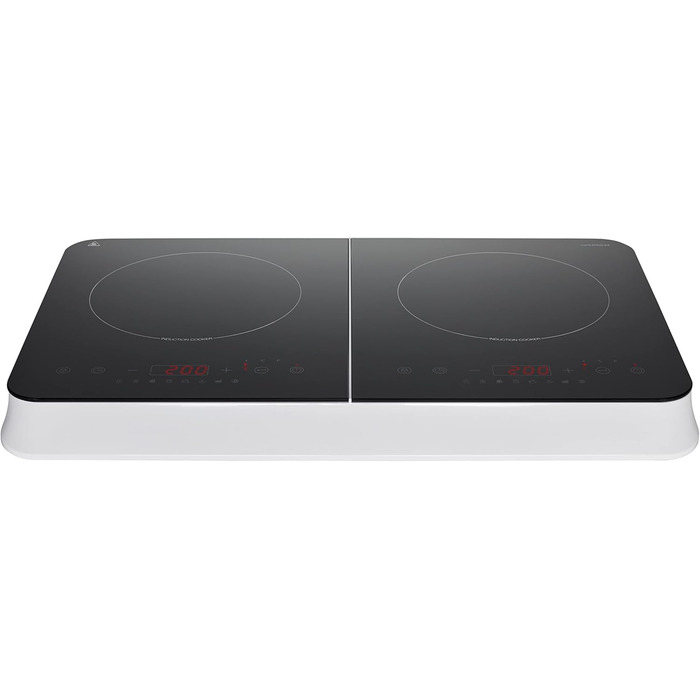 Подвійна індукційна конфорка MEDION, 3500 Вт, дві конфорки, 10 рівнів температури, LED-дисплей, MD18493, чорний подвійний Сенсорна верхня частина управління