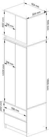 Шафа AKORD S60 з висувною 60 см з 2 дверима та 2 шухлядами Висувна шафа Просторий внутрішній простір Ш60 x В234 x Г51 см Вага 78,05 кг Дуб Сонома/Білий