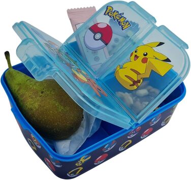 Ланчбокс Pokemon, контейнер для сніданків та перекусів, прямокутний, три відділення, 6x16x19 см