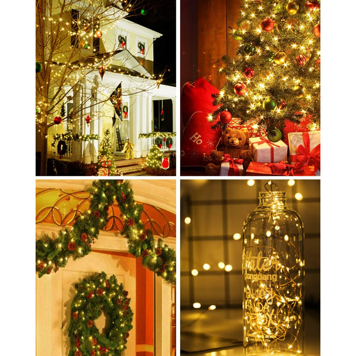 Світлодіодна батарея казкових вогнів 4 шт. и, казкові вогні для приміщення, 5м 50 шт. Мікро світлодіодні казкові вогні дріт критий