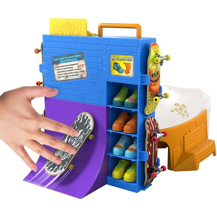 Набір грифів для скейтів Hot Wheels Skate Tony Hawk у вигляді миски для пластівців, 1 ексклюзивна дошка та пара знімних черевиків,