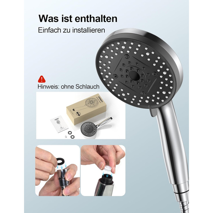 Лійка для душу високого тиску з 10 режимами, водозберігаюча душова лійка, лійка для підвищення тиску води, потужний струмінь для очищення ванни, плитки, домашніх тварин. Лійка для душу (10 режимів)