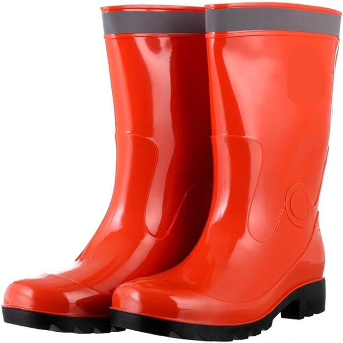 Чоловічі гумові чоботи з ПВХ, заввишки до литки, водонепроникні, безшовні, нековзні, м&39які, для використання на вулиці, гумові чоботи для дорослих, розмір 42 EU, помаранчеві