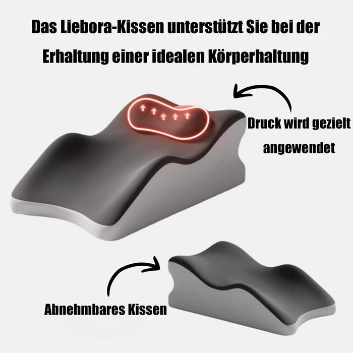 Подушка Liborah, покращена багатофункціональна подушка для пар 27 з пандусом, з невеликими аксесуарами, кілька положень забезпечують підтримку та розслаблення спини (чорна)