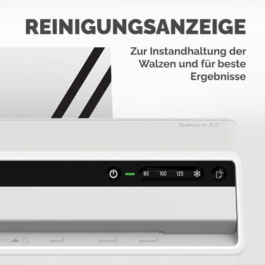 Ламінатор Fellowes Saturn A4 для офісу InstaHeat, час прогріву 60 секунд, усунення застрягання, автоматичне вимкнення для ламінату 80/100/125 мікрон включає 10 ламінаторів для дому та офісу (один)