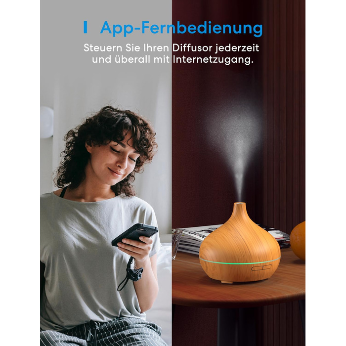 Ароматичний дифузор Meross працює з Apple HomeKit, Alexa та Google Home, розумний ультразвуковий зволожувач повітря з ефірними олі