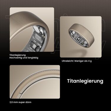 Розміру 12, розумне кільце з моніторингом сну, вимірюванням серцевого ритму, водонепроникністю 10 атм - надлегкий фітнес-трекер 3,82 г із часом роботи від батареї до 4 днів, 12-дюймовий