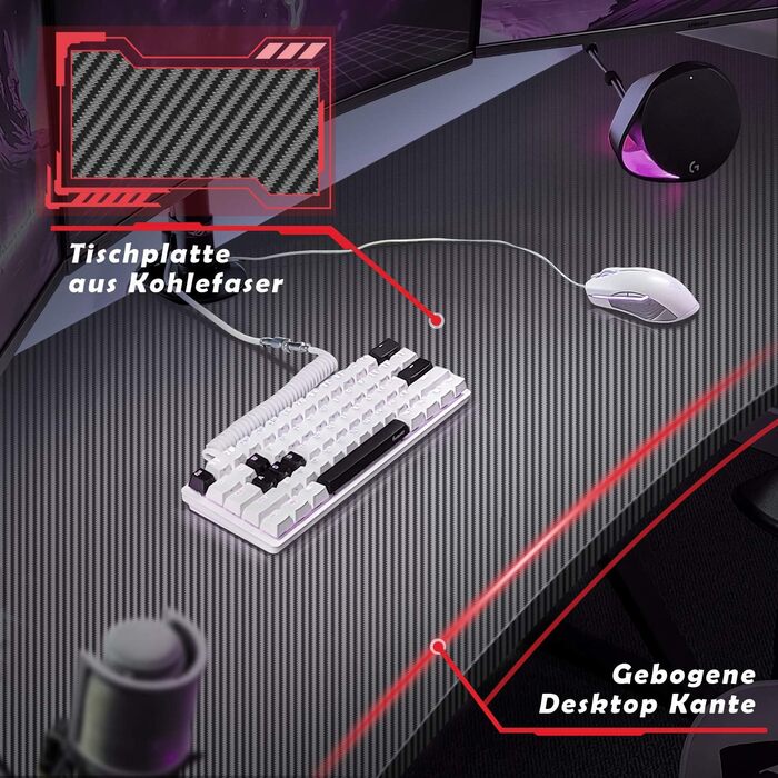 Стіл 140 см Ігровий стіл Геймерський комп'ютерний стіл Ергономічний стіл для ПК з Т-подібною формою для зберігання кабелів, підскл