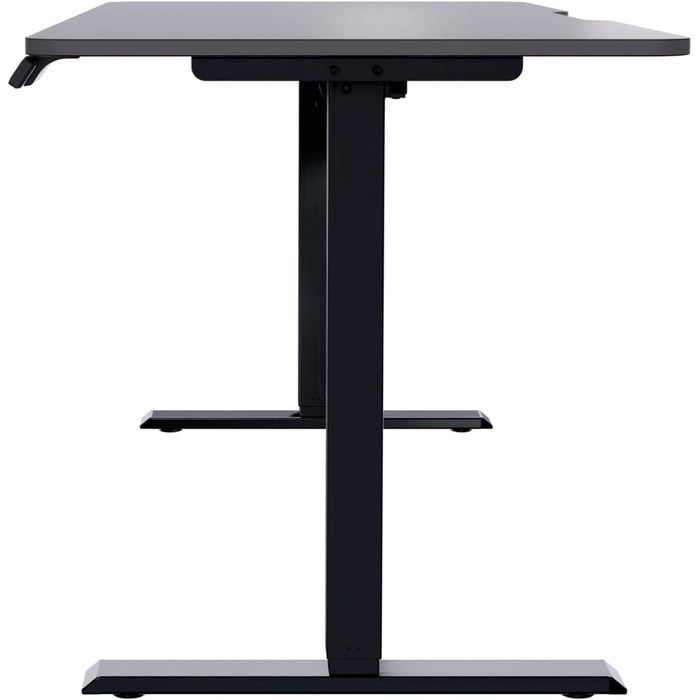 Ігровий стіл початкового рівня Електрично регульований по висоті ігровий стіл та стіл для ПК Ергономічний ігровий стіл для геймерів Чорний, 140 x 70 см - Ігровий стіл чорного кольору 140 x 70 см