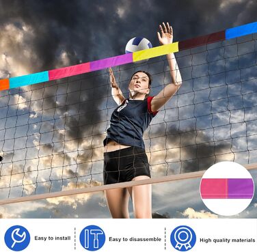 Волейбольна сітка Libima – тренувальне обладнання з зоною для ударів, переносна з вимірювальним ланцюгом, допоміжний засіб для волейболу, бадмінтону, тенісу, для зовнішнього використання та приміщень, стратегічний тренажер