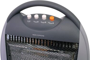 Електричний обігрівач, коливальний галогенний обігрівач, 3 рівні потужності, безшумна коливання, корпус з холодним покриттям, система захисту від нахилу, тепловий захист, 1200 Вт