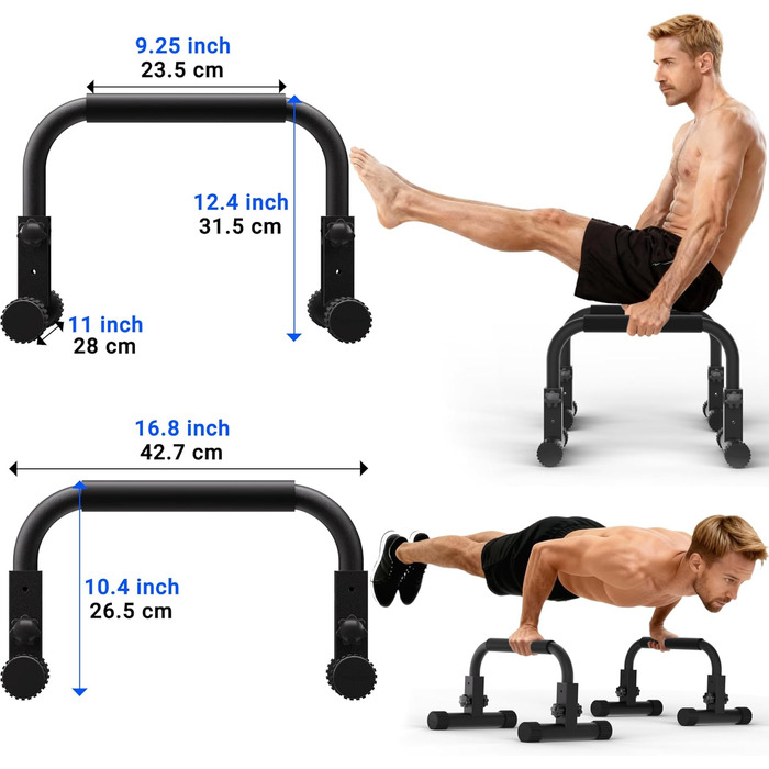 Міцний сталевий гриф для віджимань Ергономічна S-подібна форма для глибших віджимань Зручний для зап&39ястя та нековзний Домашній фітнес та силові тренування