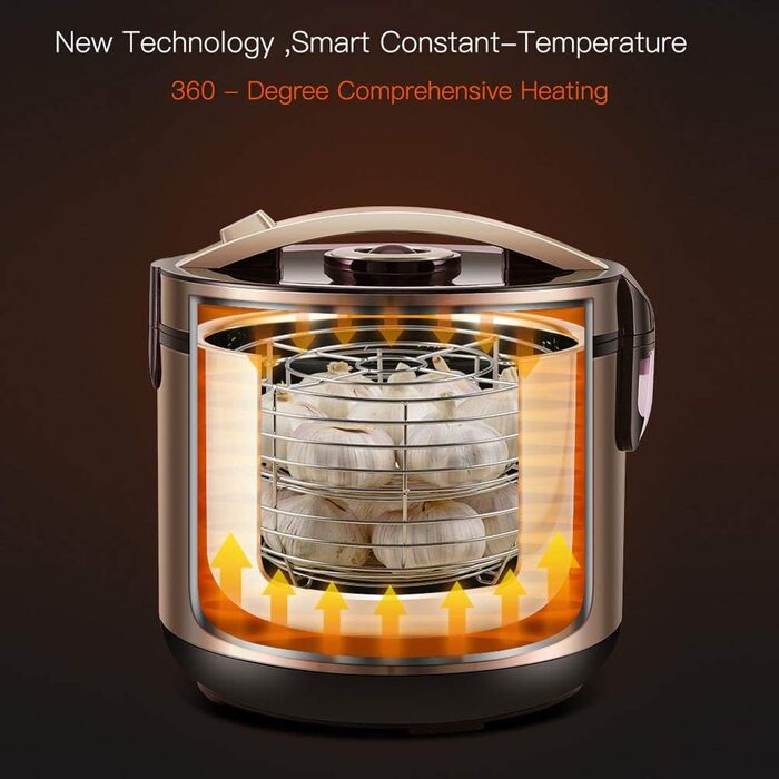 Машина для йогурту MLGB 6 л, ферментер чорного часнику, машина для кімчі, повністю автоматична машина для солодкого рисового вина, багатофункціональний ферментатор Natto Machine Black-gold 6L