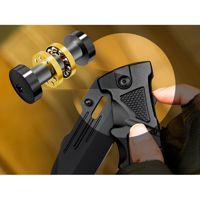 Рятувальний ніж NedFoss DA75, 10-сантиметровий складаний ніж з різаком для ременя та склорізом, кишеньковий ніж з фіксатором на пі