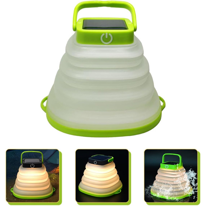 Портативний сонячний ліхтар із функцією заряджання через USB, складний світлодіодний ліхтар для кемпінгу та намету, призначений для використання на свіжому повітрі та в надзвичайних ситуаціях. Легкий та компактний, з практичною ручкою для підвішування.