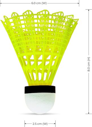 Волани для бадмінтону LI-NING Bolt Neo, нейлон, жовті, з ручкою