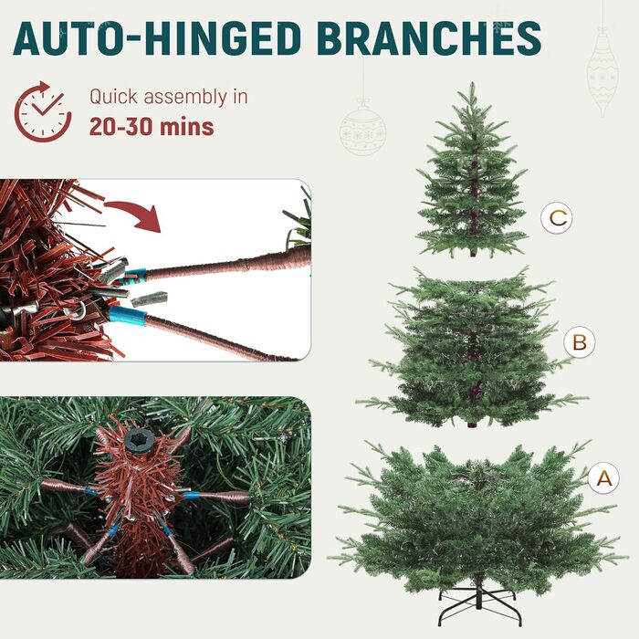 Штучна різдвяна ялинка з вогнями 198 см YITAHOME