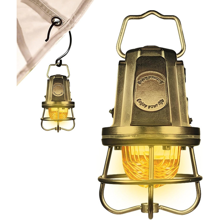 Ліхтар для кемпінгу Лампа з регульованою яскравістю та 4 колірними температурами - Світлодіодні лампи для кемпінгу - для походів на свіжому повітрі, відключення електроенергії, тентів, балкону, бронзовий
