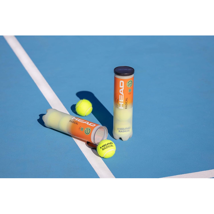 Тенісні м’ячі HEAD Radical – Amazon Exclusive, 12 шт. (3×4), жовті, універсальні для всіх покриттів