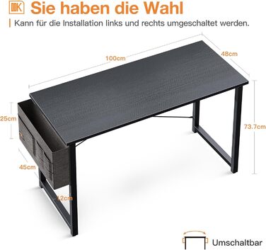 Комп'ютерний стіл офісний стіл з тримачем для навушників і сумкою для зберігання, невеликий стіл для навчання дерев'яний стіл для