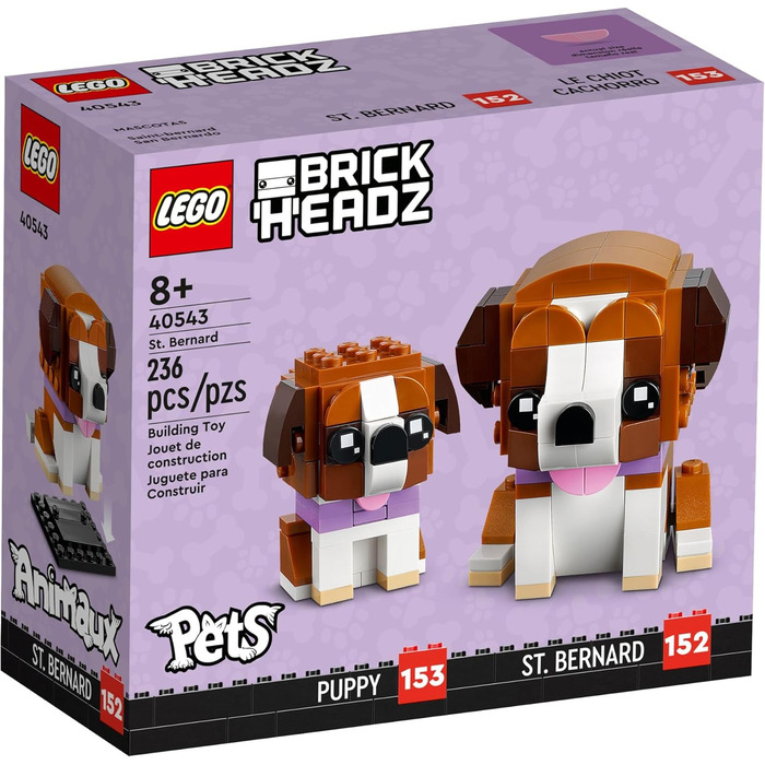 Конструктор LEGO BrickHeadz Saint Bernard Dog and Puppy Set 40543, 236 деталей