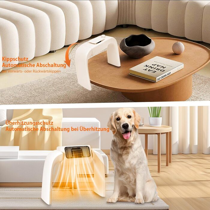 Енергозберігаючий електричний вентилятор-обігрівач, електрична грілка для ніг для офісного столу, грілка для ніг під столом, грілка для ніг потужністю 300 Вт з регульованою температурою термостата, подарунок для жінок та чоловіків, бежевий