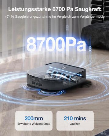 Робот-пилосос ECOVACS DEEBOT X2 Combo з функцією миття підлоги 8700 Па з ручним пилососом, подвійне автоматичне спорожнення, систе