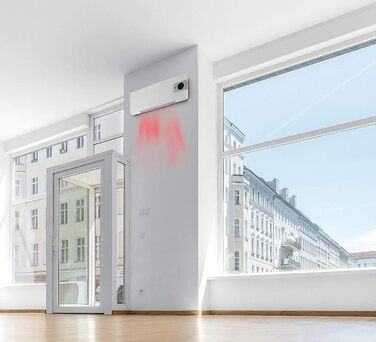 Вентилятор-обігрівач керамічний настінний WiFi вентилятор-обігрівач, світлодіодний дисплей, 2000 Вт, додаток, Google та Alexa (вентилятор-обігрівач із керуванням за допомогою додатка, керамічний, тримач для планшета) Білий, сумісний з Google та Alexa