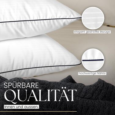 Високоякісна подушка Gentle North 80x80 см готельної якості - Пухнаста, добре наповнена подушка для сну, підходить для алергіків (сертифікована Oeko-Tex Standard 100) - Можна прати при 60C 80x80