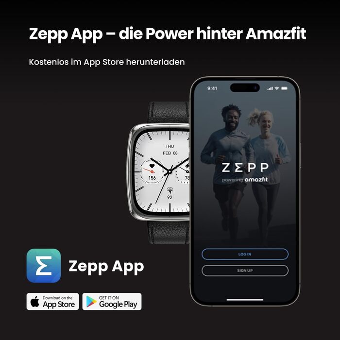 Розумний годинник Amazfit Active 2 з 1,75-дюймовим AMOLED-дисплеєм, офлайн-картами з GPS, 10-денним автономним часом, понад 160 спортивними режимами, водонепроникністю, відстеженням серцевого ритму та сну для Android та iPhone, чорним шкіряним квадратним 