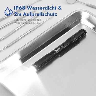Маленький ліхтарик WUBEN PL01, світлодіодний пальцевий ліхтарик 650 люмен, водонепроникний міні-ліхтарик IP68, 4 режими ручного кемпінгового ліхтаря, що перезаряджається, сумісний з 2 батарейками AAA для огляду, роботи, ремонту, чорний