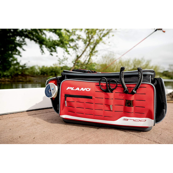 Сумка для риболовних снастей Plano Weekend Series 3500 Softsider, сіра тканина, включає 2 коробки для зберігання 3500 Stowaway, м&39яка сумка для рибальських снастей, водонепроникна червона/подорожна, суцільний колір (Getaway Solids), валіза Deluxe 3700.