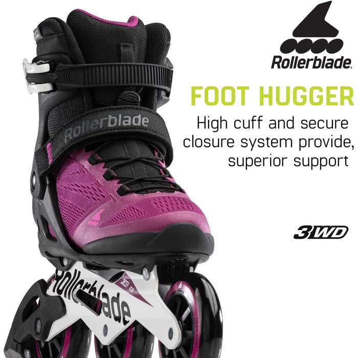 Роликові ковзани жіночі W Macroblade 100 3WD Adult, фіолетово-чорні, Performance Inline Skates 8 фіолетовий/чорний