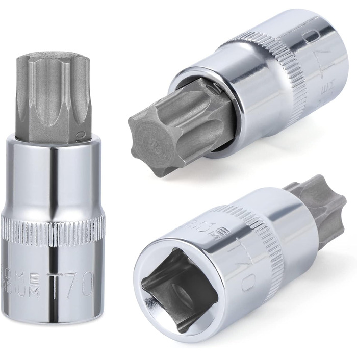 Набір біт Torx Gueenky 13 шт., T8 - T70, насадки Torx 1/4, 3/8, 1/2, комплект головок Torx та зірочкових