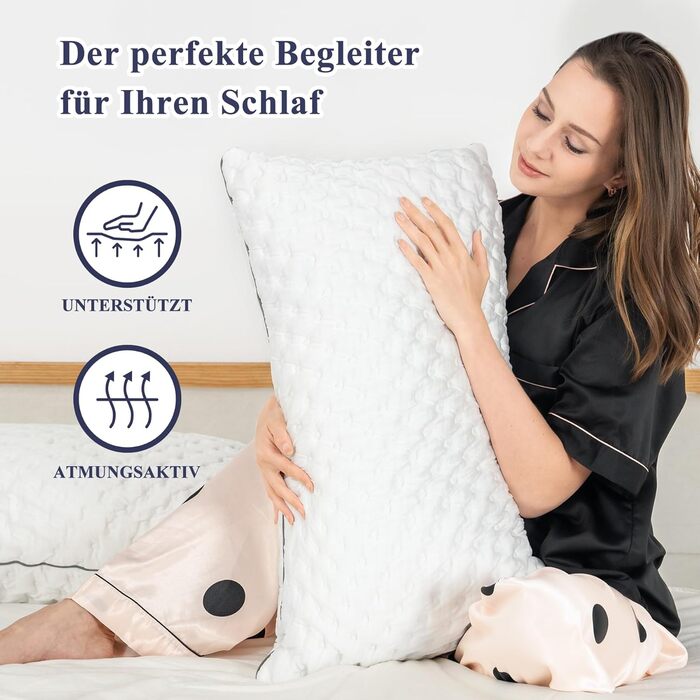 Подушка BedStory з піни з ефектом пам&39яті, регульована по висоті 40x80, подушка з подрібненої піни з ефектом пам&39яті, сертифікована Oeko-Tex подушка для підтримки шиї для сну на спині та боці, чохол, який можна прати, комплект з 2 шт.