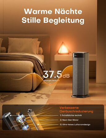 Тепловентиляторний обігрівач PTC потужністю 2000 Вт, енергозберігаючий, 4 режими, режим ECO, термостат, коливання на 90, таймер 24 години, пульт дистанційного керування, захист від перекидання та перегріву для використання в приміщенні