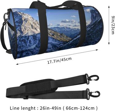 Спортивна сумка-мішок для подорожей, зимовий пейзаж з горами, сумка на ніч, чорна, універсальний розмір, дорожня сумка