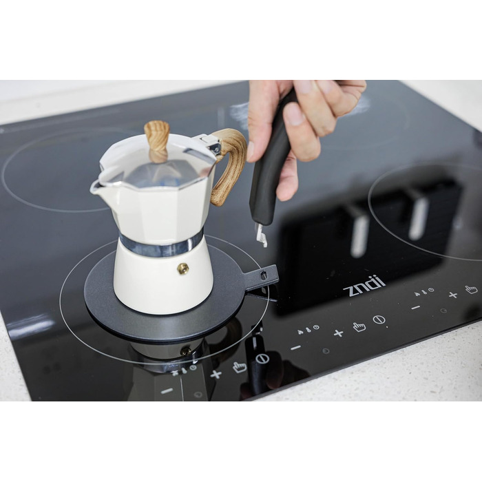 Індукційний адаптер 14 см знімна ручка, ізоляційна не змінює колір після використання теплорозподільник з чорним покриттям для високих температур, пластинчасте реле індукційне/газове 14 см