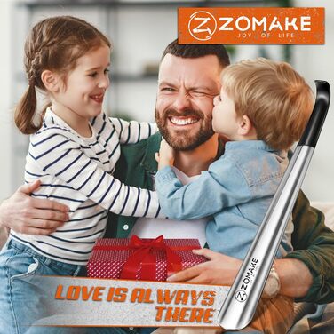 Ріжок для взуття металевий довгий 42 см, довгий ріжок для взуття з нержавіючої сталі, набір з 2 шт. - довгий міцний ріжок з чорним