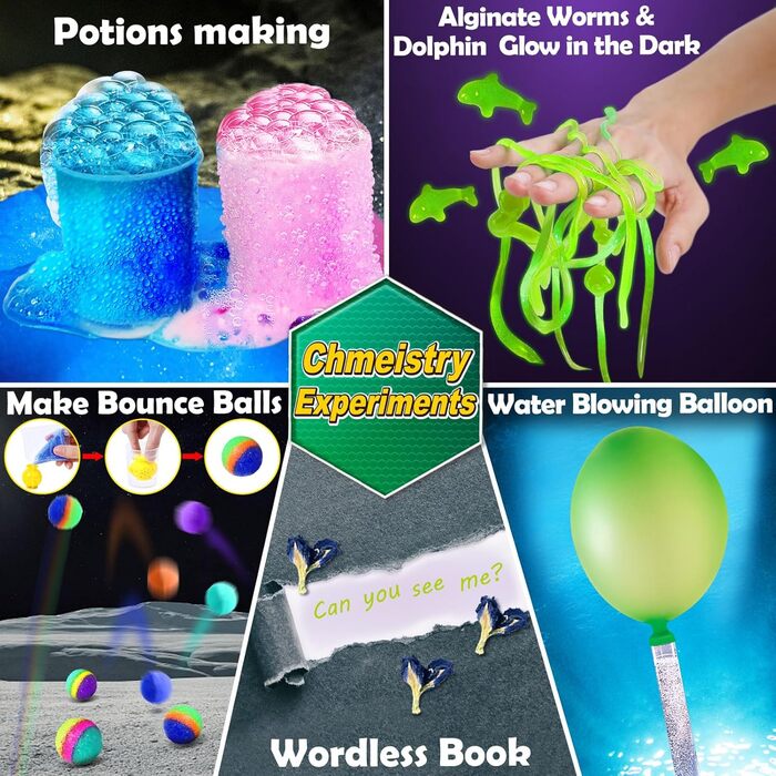 Набори для експериментів для дітей хлопчиків та дівчаток, Набір для наукових експериментів, іграшка для хлопчиків, подарунки, Набір для хімії, дитяча лабораторія, 150